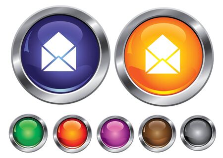 collection icons with mail sign, empty button includedのイラスト素材