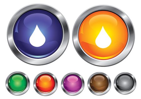 collection icons with drop sign, empty button includedのイラスト素材