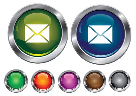 collection icons with mail sign, empty button includedのイラスト素材
