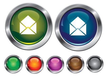 Vector collection icons with mail sign, empty button includedのイラスト素材