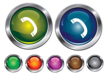 collection icons with phone sign, empty button includedのイラスト素材
