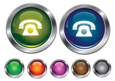 collection icons with phone sign, empty button includedのイラスト素材