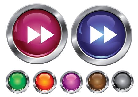 collection icons with forward sign, empty button includedのイラスト素材