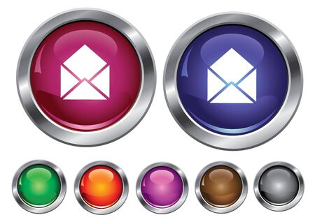 collection icons with mail sign, empty button includedのイラスト素材