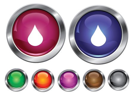 collection icons with drop sign, empty button includedのイラスト素材