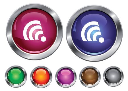 collection icons with rss sign, empty button includedのイラスト素材