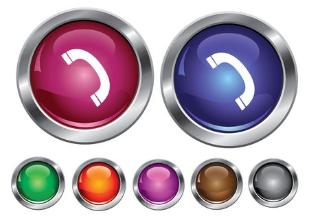 collection icons with phone sign, empty button includedのイラスト素材