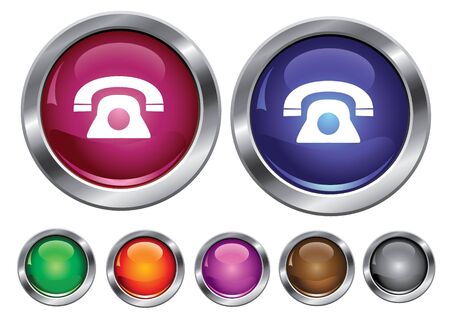 collection icons with phone sign, empty button includedのイラスト素材