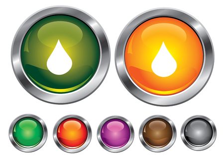 collection icons with drop sign, empty button includedのイラスト素材