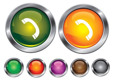 collection icons with phone sign, empty button includedのイラスト素材