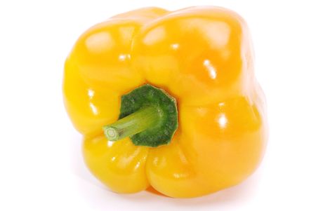The yellow pepper on a white backgroundの写真素材