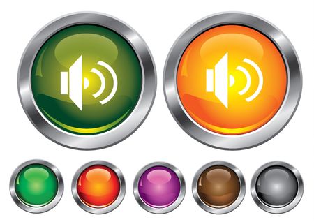 collection icons with loud-speaker sign, empty button includedのイラスト素材