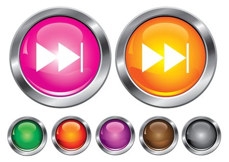 collection icons with forward sign, empty button includedのイラスト素材