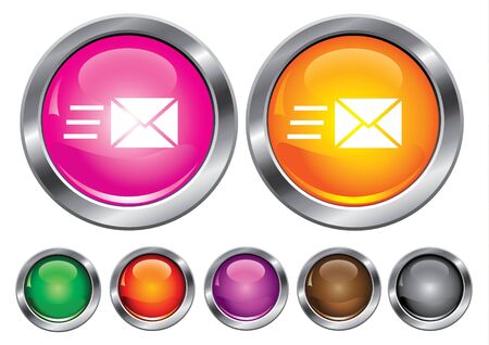 collection icons with speed mail sign, empty button includedのイラスト素材