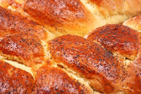 Fresh homemade baking. Bun with poppy seed.の写真素材