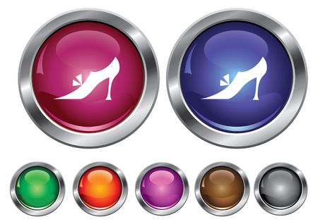 collection icons with shoe sign, empty button includedのイラスト素材