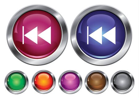 collection icons with rewind sign, empty button includedのイラスト素材
