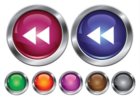 collection icons with rewind sign, empty button includedのイラスト素材