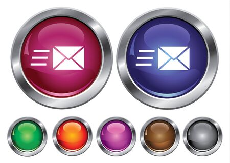 collection icons with speed mail sign, empty button includedのイラスト素材