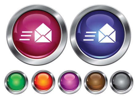 collection icons with speed mail sign, empty button includedのイラスト素材
