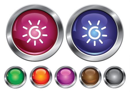 collection icons with sun sign, empty button includedのイラスト素材
