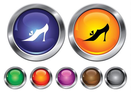 collection icons with shoe sign, empty button includedのイラスト素材