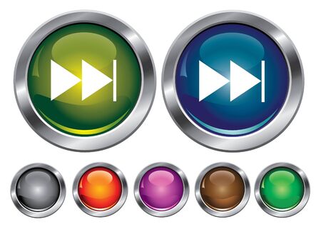 collection icons with forward sign, empty button includedのイラスト素材
