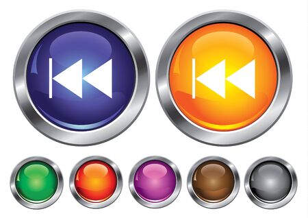 collection icons with rewind sign, empty button includedのイラスト素材