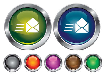 collection icons with speed mail sign, empty button includedのイラスト素材