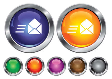collection icons with speed mail sign, empty button includedのイラスト素材