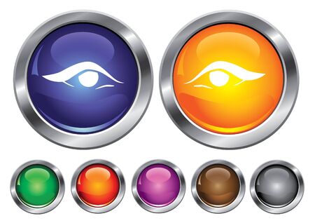collection icons with eye sign, empty button includedのイラスト素材