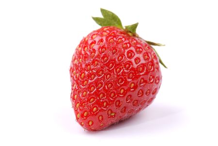 Fresh strawberry isolated on whiteの写真素材