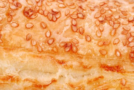 Background from fresh bun with sesame seedsの写真素材