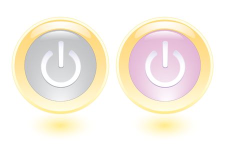 collection icons with power on signのイラスト素材