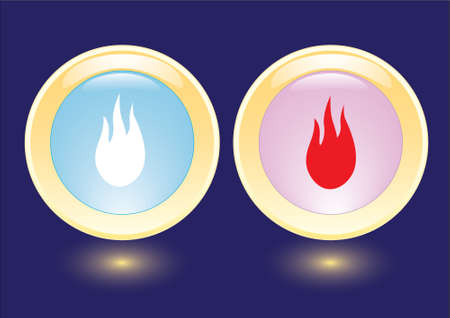 collection icons with burning flame iconの写真素材