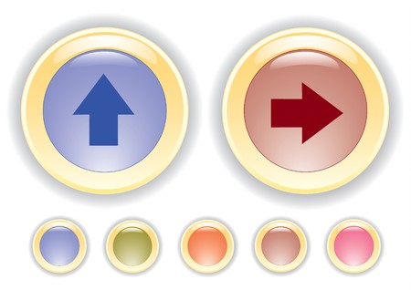collection buttons with arrow iconの写真素材
