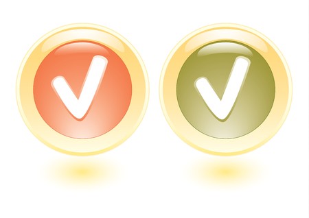 collection icons with check signのイラスト素材