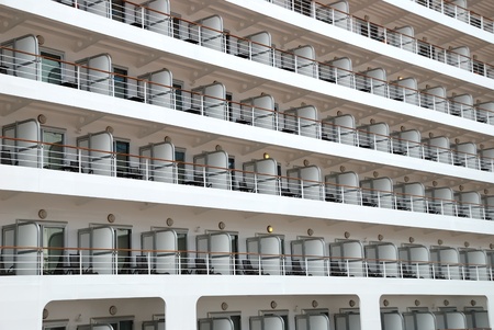 The passenger ship expects passengers in portの写真素材
