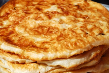 Background from stack of home-baked pies