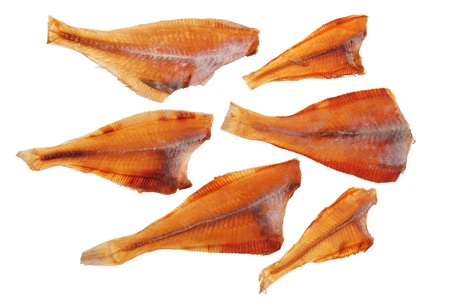 Stack of fish isolated on white background