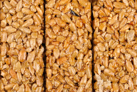 Honey bars with sunflower seeds isolated