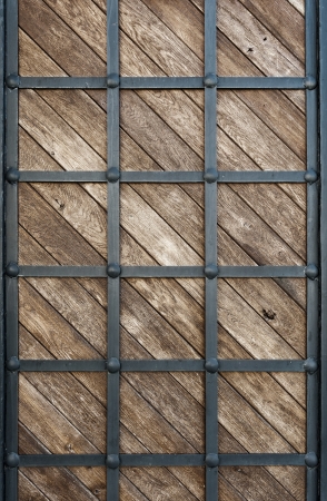 wood clad iron backgroundの写真素材