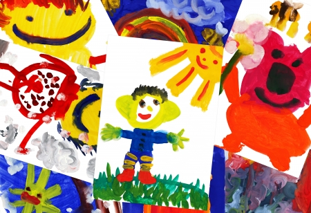 collage of childrenの写真素材