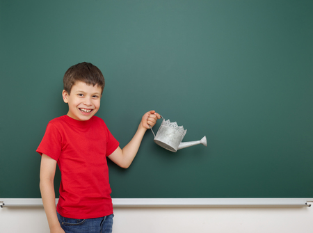 boy near the school boardの写真素材
