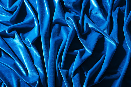 blue velvet textile for background or textureの写真素材
