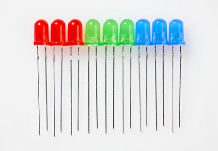 RGB color diodes closeup - electronic component for learning, training and development of electric...