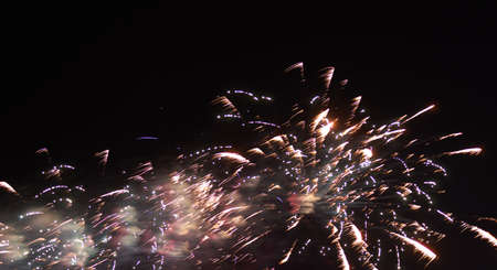 festive and bright fireworks on the background of the night sky