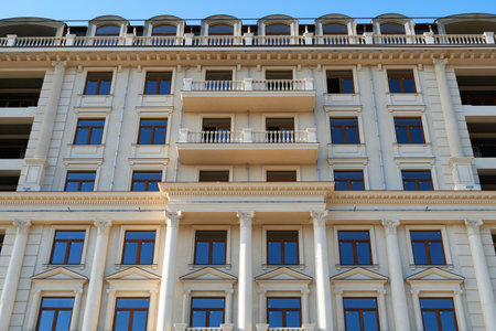 facade of the new building as a background, retro style exteriorのeditorial素材