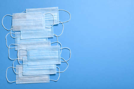 medical protective mask for respiratory protection against viruses, germs, covid or coronavirus, and other infectionsの写真素材