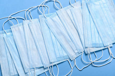 medical protective mask for respiratory protection against viruses, germs, covid or coronavirus, and other infectionsの写真素材